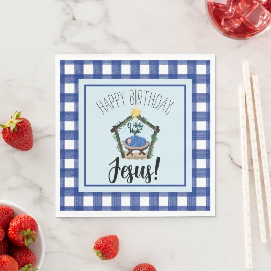 水彩出生ハッピーバースデーイエス スタンダードランチョンナプキン (インサイチュ)