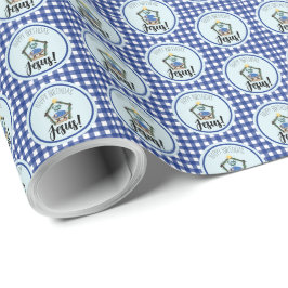 水彩出生ハッピーバースデーイエス ラッピングペーパー