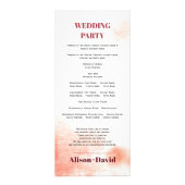 水彩分枝と月日照ウエディングプログラム ラックカード (裏面)