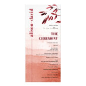 水彩分枝ジャパンディミニマルウェディングプログラム ラックカード (正面)