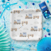 水彩列車ベビーシャワープレート ペーパープレート (パーティー)