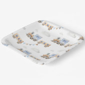 水彩列車ベビーシャワープレート ペーパープレート (傾斜あり)