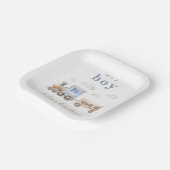 水彩列車ベビーシャワープレート ペーパープレート (傾斜あり)