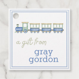 水彩列車ボーイズギフトメッセージカード フェイバータグ