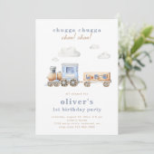 水彩列車誕生日招待状 | Blue Train 招待状 (スタンド正面)