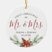 水彩初めてのクリスマスMr.+ミセス・オーナメント セラミックオーナメント (正面)