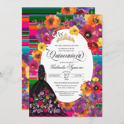 水彩刺繍フローラセラプキンセアニラ 招待状 (正面/裏面)