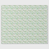 水彩効果さまざまなモミの木をテーマにした ラッピングペーパー (フラット)