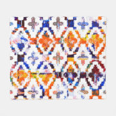 水彩効果のある幾何学的なテクスチャパターン フリースブランケット (正面(横))