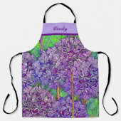 水彩効果を持つ紫色のネギのモザイク エプロン (正面)
