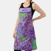 水彩効果を持つ紫色のネギのモザイク エプロン (インサイチュ)
