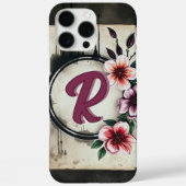 水彩動揺して花シックMessy Monogram Case-Mate iPhoneケース (裏面)