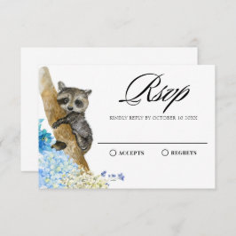 水彩動物のフローラ野生動物 出欠カード