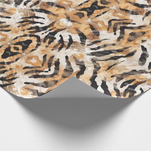 水彩動物の皮のプリントサファリをテーマにした ラッピングペーパー (角)