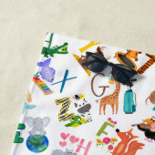 水彩動物アルファベット愛らしい子供 ビーチタオル (インサイチュ)