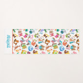 水彩動物アルファベット愛らしい子供 ヨガマット (正面(横))