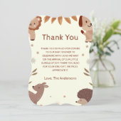 水彩動物テーマベビーシャワーサンキューカード (スタンド正面)