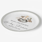 水彩動物フェイク金ゴールドモダン赤ちゃんシャワー ペーパープレート (アングル)