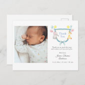 水彩動物ベビー誕生発表 案内ポストカード (正面/裏面)