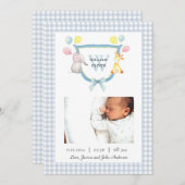 水彩動物モノグラムの誕生 案内状 (正面/裏面)