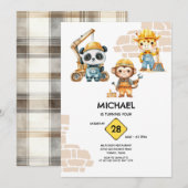 水彩動物建設　あらゆる年 招待状 (正面/裏面)