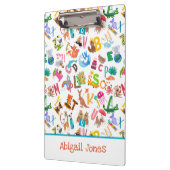 水彩動物愛称パーソナライズされた愛 クリップボード (左)