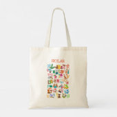 水彩動物愛称パーソナライズされた愛 トートバッグ (裏面)