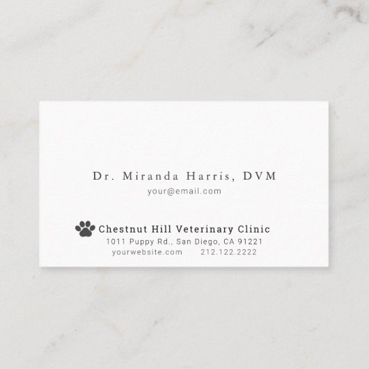 水彩動物獣医動物病院 名刺 (裏面)