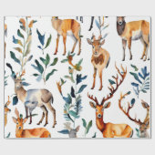 水彩動物界コラージュ ラッピングペーパー (フラット)
