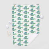 水彩動物芸術ブルー熱帯魚 ゴルフタオル (インサイチュ)