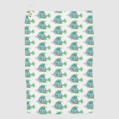 水彩動物芸術ブルー熱帯魚 ゴルフタオル (正面)