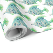 水彩動物芸術ブルー熱帯魚 ラッピングペーパー (ロールコーナー)