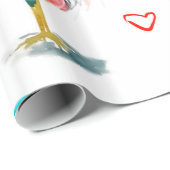 水彩動物 – ニワトリ、エキゾチック、オンドリ ラッピングペーパー (ロールコーナー)