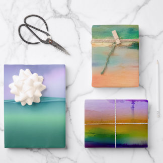 水彩包み紙シート束 ラッピングペーパーシート