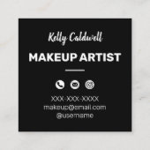 水彩化粧アーティストグラムスクエアビジネスカード スクエア名刺 (裏面)