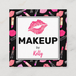 水彩化粧アーティストグラムスクエアビジネスカード スクエア名刺