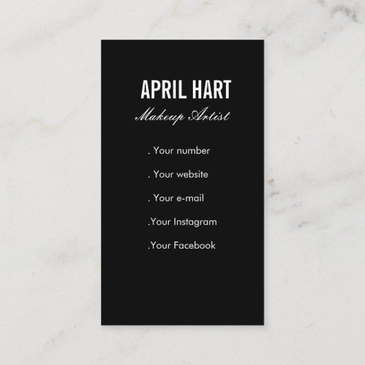 水彩化粧アーティスト名刺 名刺 (裏面)