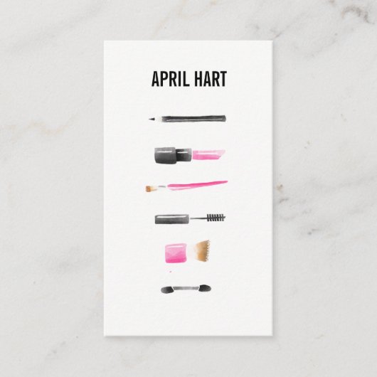 水彩化粧アーティスト名刺 名刺 (正面)