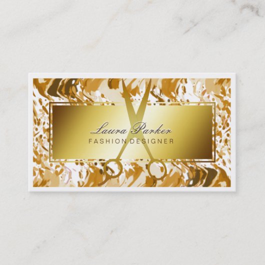 水彩化粧アーティスト美容師はさみ 名刺 (正面)