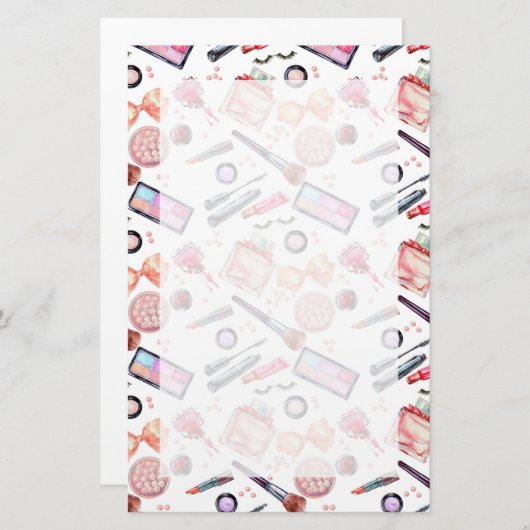 水彩化粧パターン 便箋 (正面/裏面)