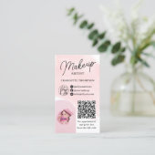水彩化粧ロゴQrコード2写真 名刺 (スタンド正面)