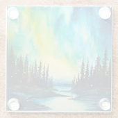 水彩北方灯オーロラボレアリス ガラスコースター (裏面)