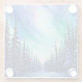 水彩北方灯オーロラボレアリス ガラスコースター (裏面)