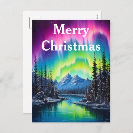 水彩北方灯オーロラボレアリス シーズンポストカード (正面/裏面)