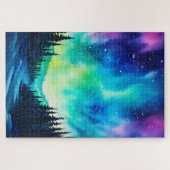 水彩北方灯オーロラボレアリス ジグソーパズル (横)