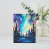 水彩北方灯オーロラボレアリス ポストカード (スタンド正面)