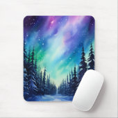 水彩北方灯オーロラボレアリス マウスパッド (マウス)