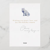 水彩北極キツネ企業のクリスマス 箔シーズンカード (裏面)