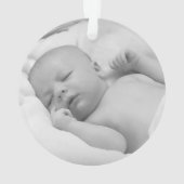 水彩北極グマベビー第1初めてのクリスマス オーナメント (裏面)