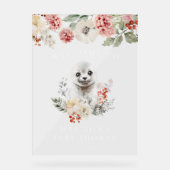 水彩北極シールベビーシャワーへようこそ アクリルサイン (正面)